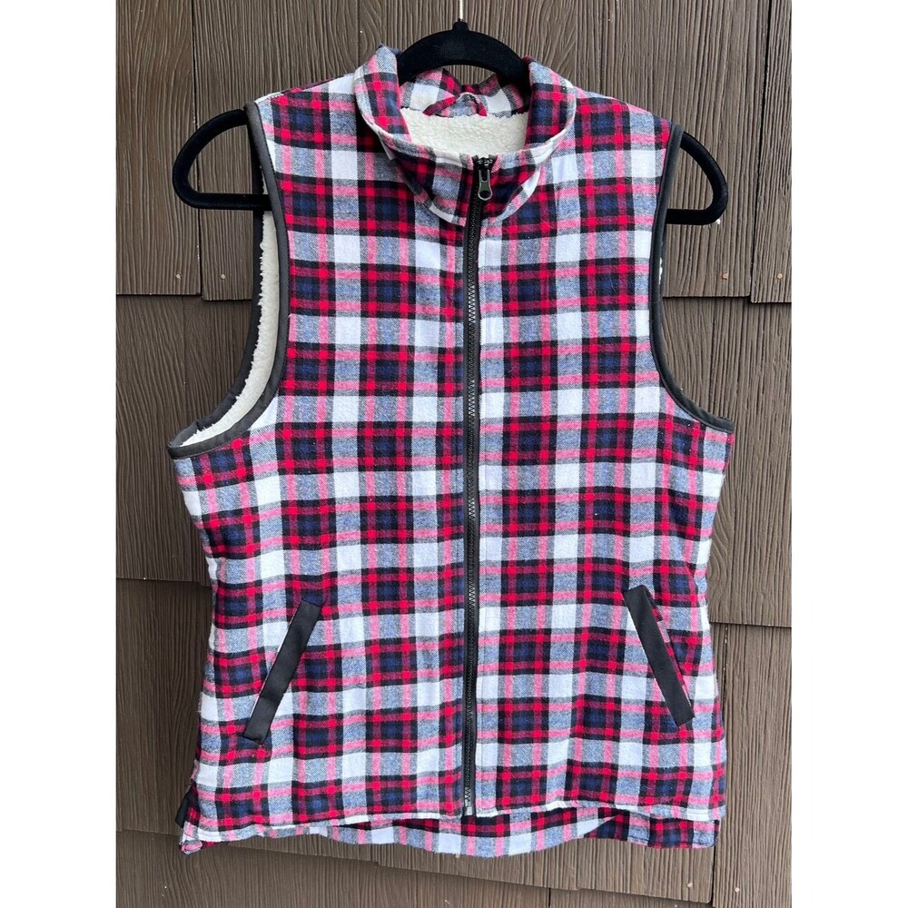 ME JANE Plaid Flannel Vest Fleece Lined Size L (Bx 5)